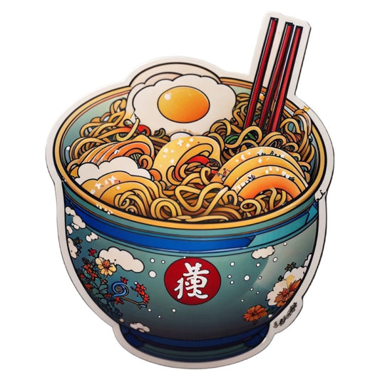 Set 3 bucati, Sticker decorativ, Bol cu Ramen, Rezistent la apa, NO2234, 6 cm, Multicolor