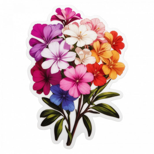 Set 3 bucati, Sticker decorativ, Buchet de flori de brumarele, Rezistent la apa, NO1049, 6 cm, Multicolor