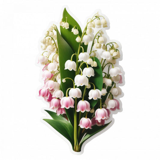Set 3 bucati, Sticker decorativ, Buchet de flori de lacramioare, Rezistent la apa, NO811, 6 cm, Multicolor