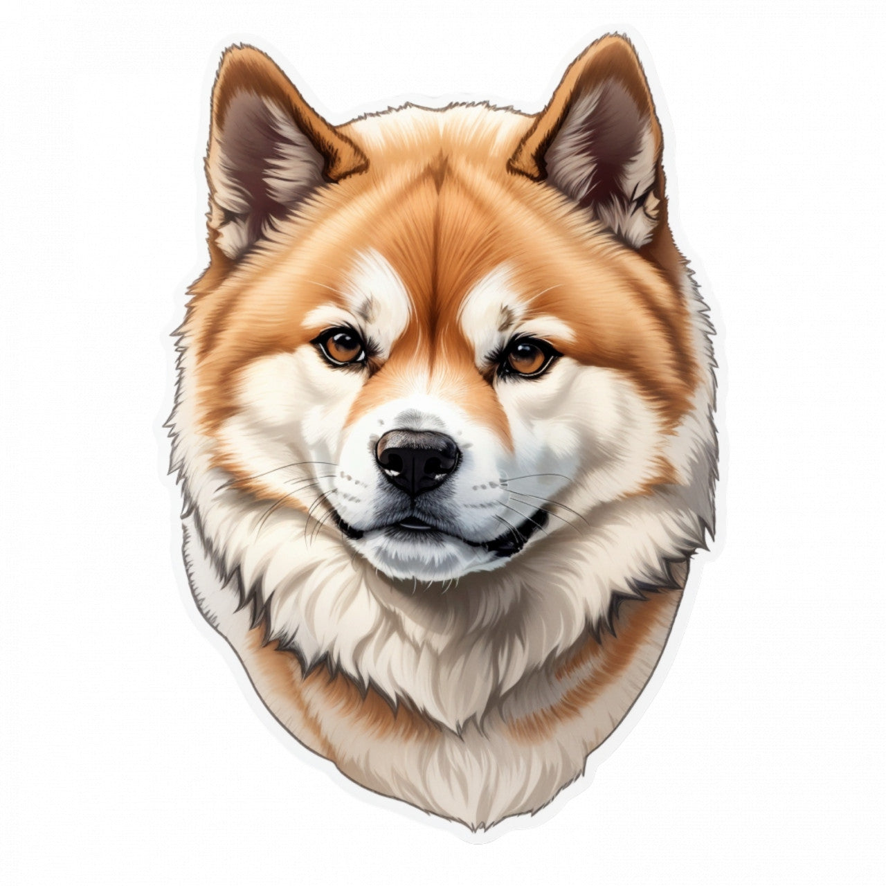 Set 3 bucati, Sticker decorativ, Caine Akita Inu, Rezistent la apa, NO224, 6 cm, Multicolor