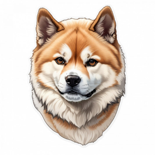 Set 3 bucati, Sticker decorativ, Caine Akita Inu, Rezistent la apa, NO224, 6 cm, Multicolor