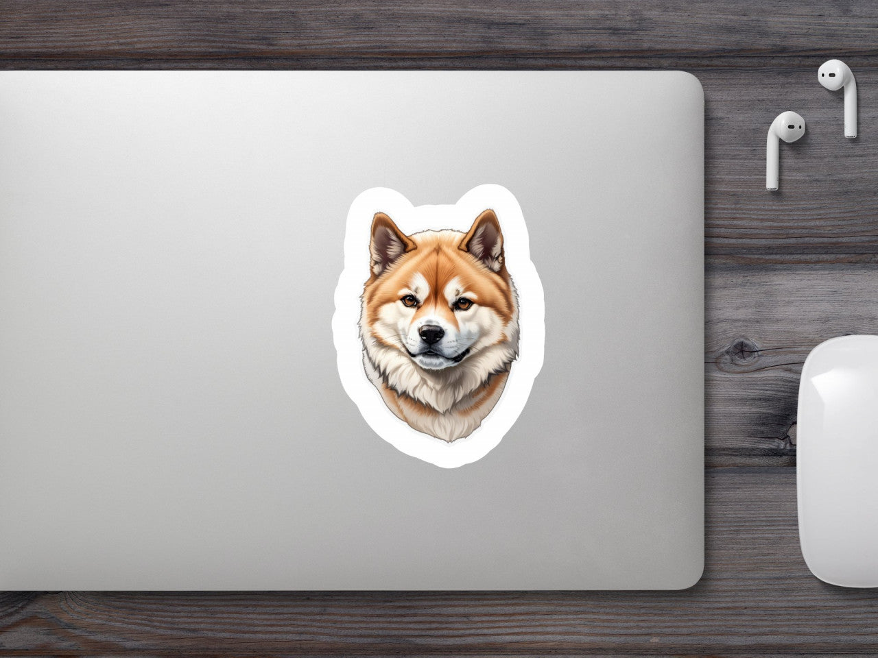 Set 3 bucati, Sticker decorativ, Caine Akita Inu, Rezistent la apa, NO224, 6 cm, Multicolor