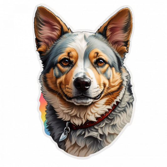 Set 3 bucati, Sticker decorativ, Caine australian Cattle dog, Rezistent la apa, NO115, 6 cm, Multicolor