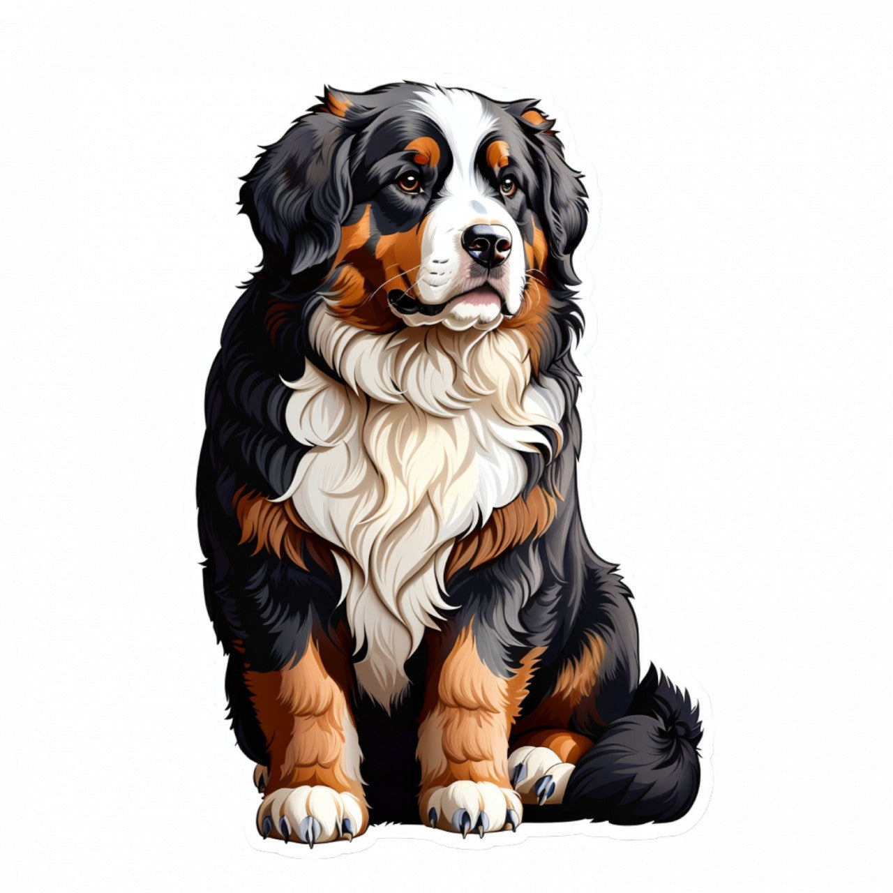 Set 3 bucati, Sticker decorativ, Caine Bernese de munte, Rezistent la apa, NO34, 6 cm, Multicolor