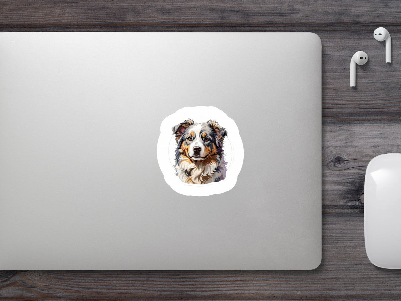 Set 3 bucati, Sticker decorativ, Caine ciobanesc australian Shepherd dog, Rezistent la apa, NO113, 6 cm, Multicolor
