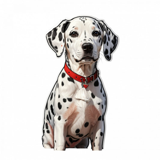Set 3 bucati, Sticker decorativ, Caine Dalmatian cu zgarda, Rezistent la apa, NO460, 6 cm, Multicolor