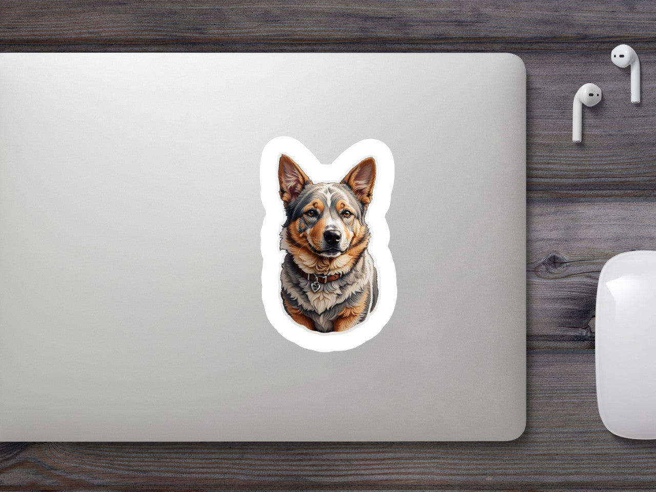 Set 3 bucati, Sticker decorativ, Caine de cireada australian Cattle dog, Rezistent la apa, NO116, 6 cm, Multicolor