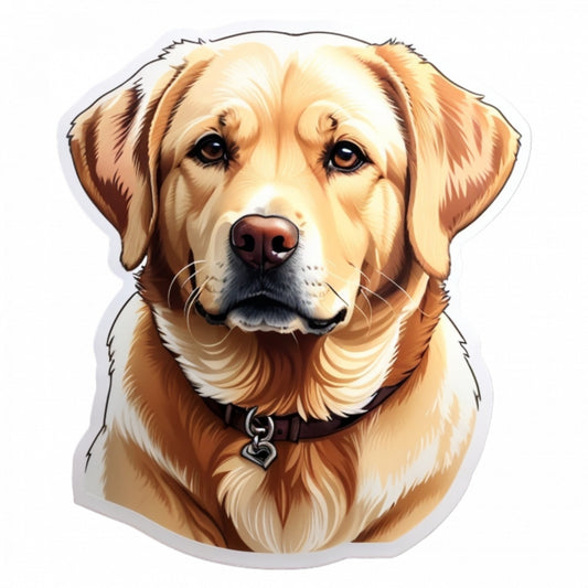 Set 3 bucati, Sticker decorativ, Caine labrador retriever, Rezistent la apa, NO773, 6 cm, Multicolor