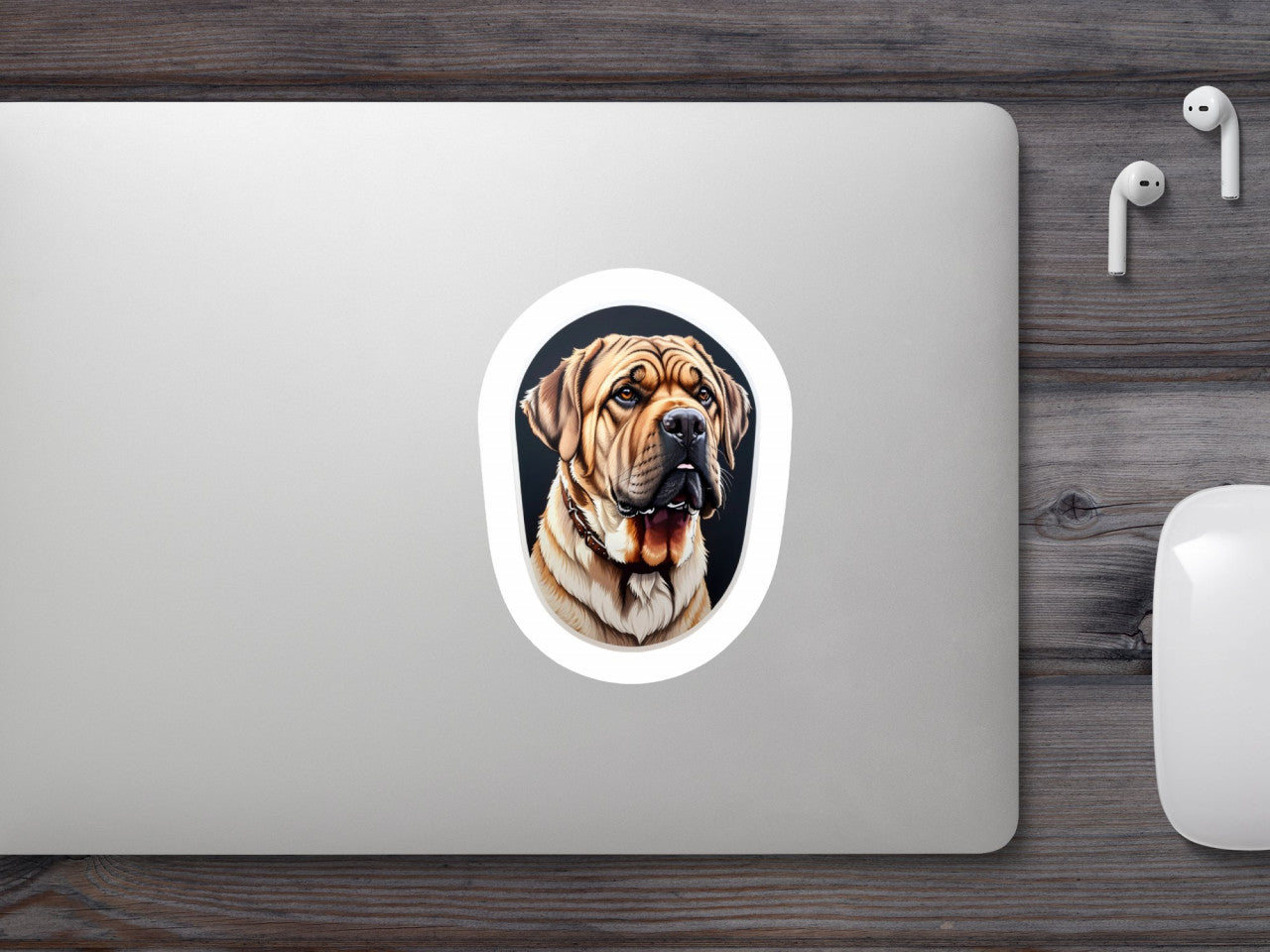 Set 3 bucati, Sticker decorativ, Caine mastiff, Rezistent la apa, NO883, 6 cm, Multicolor