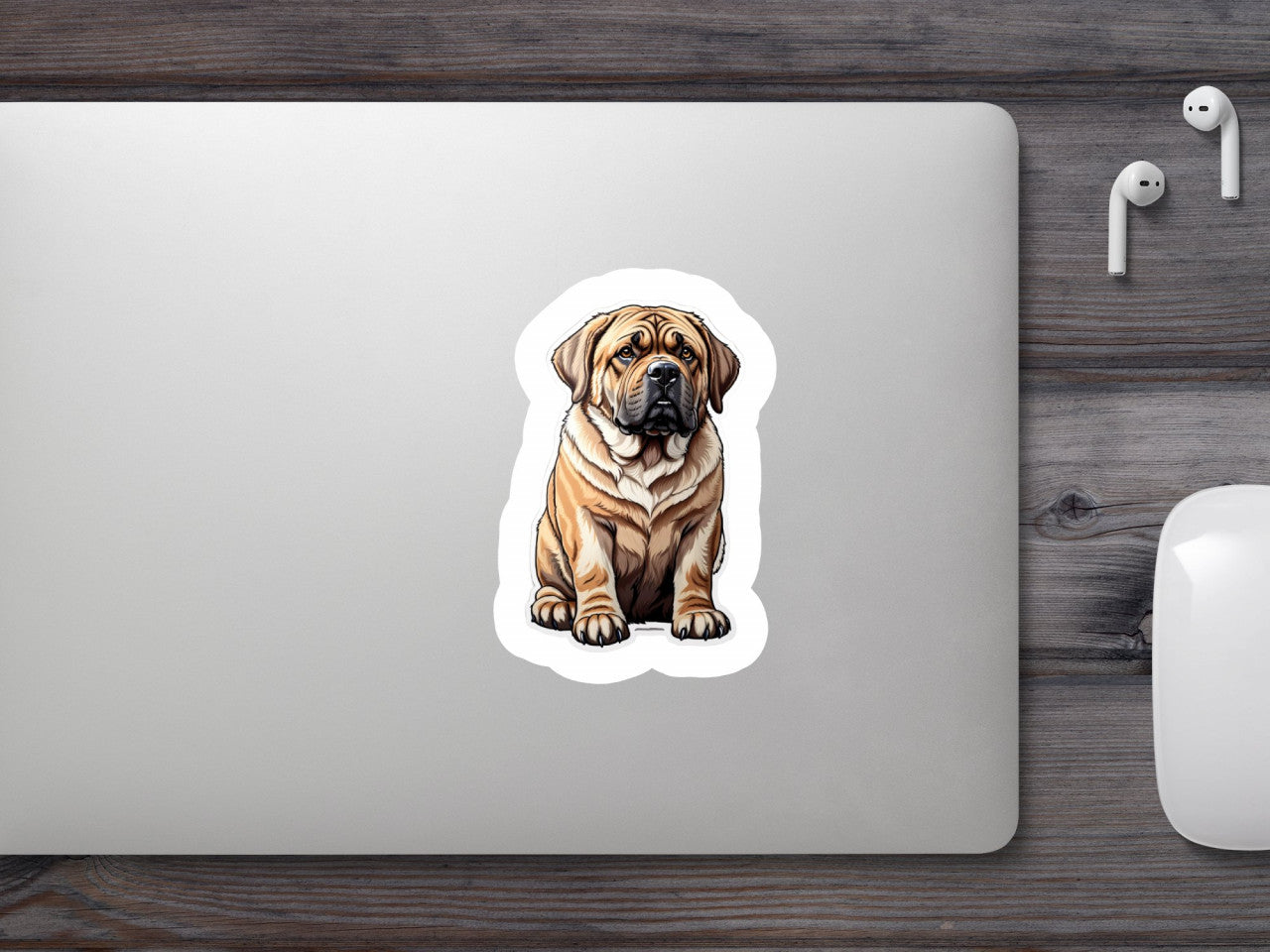 Set 3 bucati, Sticker decorativ, Caine mastiff, Rezistent la apa, NO884, 6 cm, Multicolor