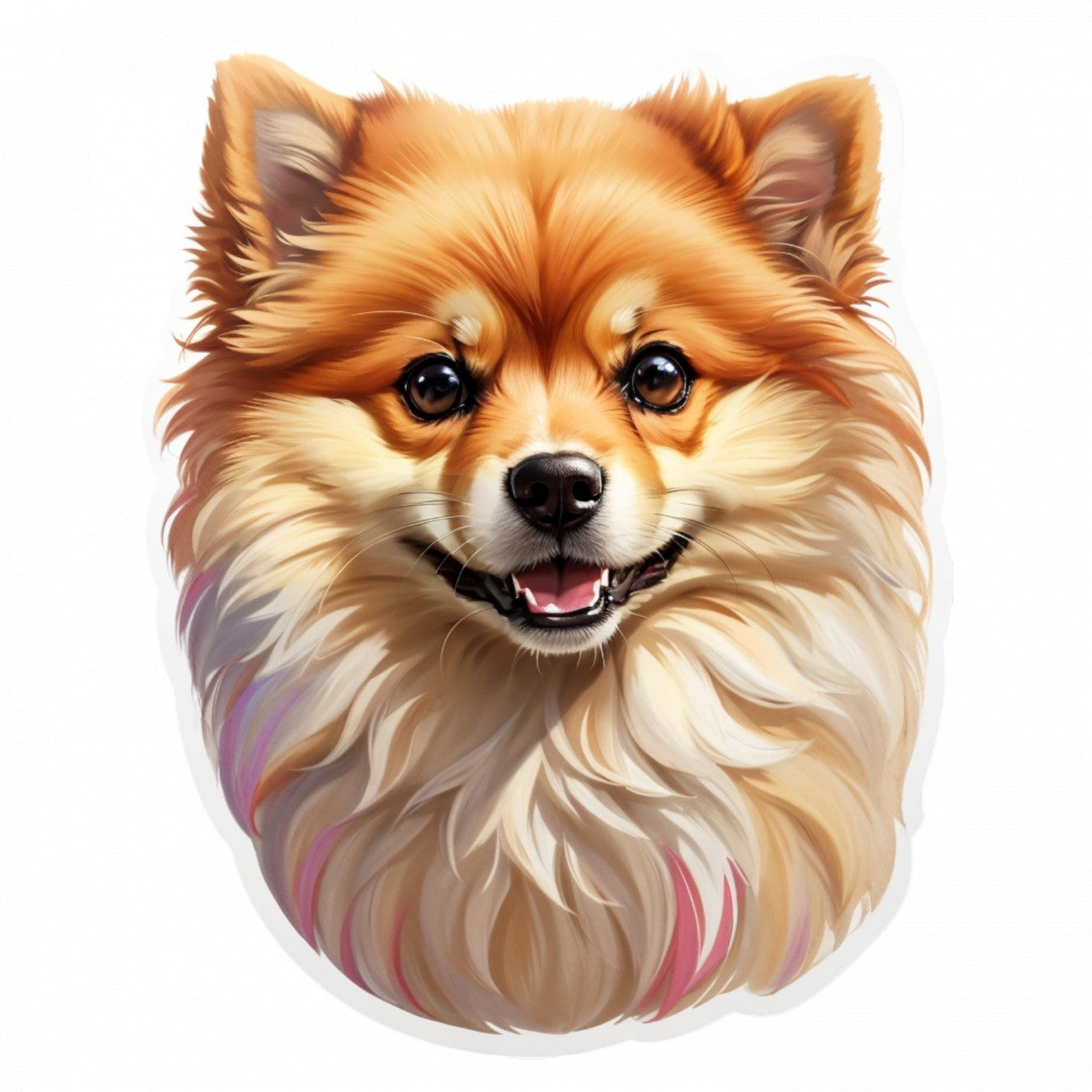 Set 3 bucati, Sticker decorativ, Caine pomeranian, Rezistent la apa, NO1087, 6 cm, Multicolor