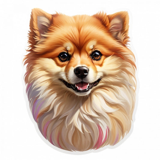 Set 3 bucati, Sticker decorativ, Caine pomeranian, Rezistent la apa, NO1087, 6 cm, Multicolor