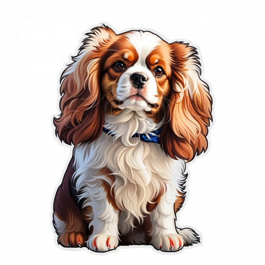 Set 3 bucati, Sticker decorativ, Caine rasa Spaniel, Rezistent la apa, NO350, 6 cm, Multicolor