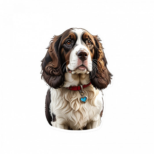 Set 3 bucati, Sticker decorativ, Caine springer spaniel englez , Rezistent la apa, NO517, 6 cm, Multicolor