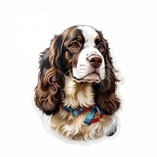 Set 3 bucati, Sticker decorativ, Caine springer spaniel englez, Rezistent la apa, NO518, 6 cm, Multicolor