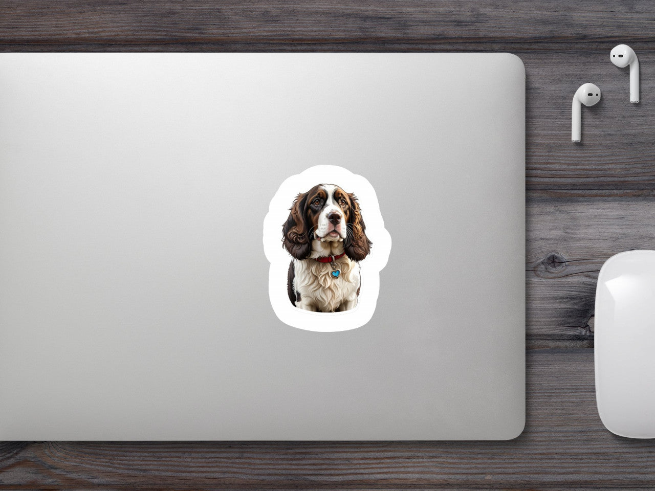 Set 3 bucati, Sticker decorativ, Caine springer spaniel englez , Rezistent la apa, NO517, 6 cm, Multicolor