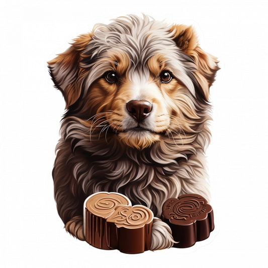 Set 3 bucati, Sticker decorativ, Caine York chocolate, Rezistent la apa, NO1401, 6 cm, Multicolor