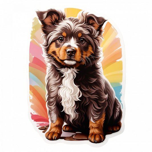 Set 3 bucati, Sticker decorativ, Caine York chocolate, Rezistent la apa, NO1406, 6 cm, Multicolor