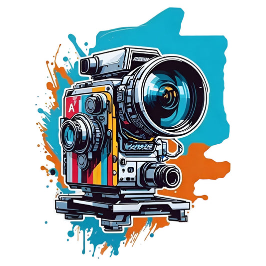 Set 3 bucati, Sticker decorativ, Camera video, Rezistent la apa, NO1943, 6 cm, Multicolor