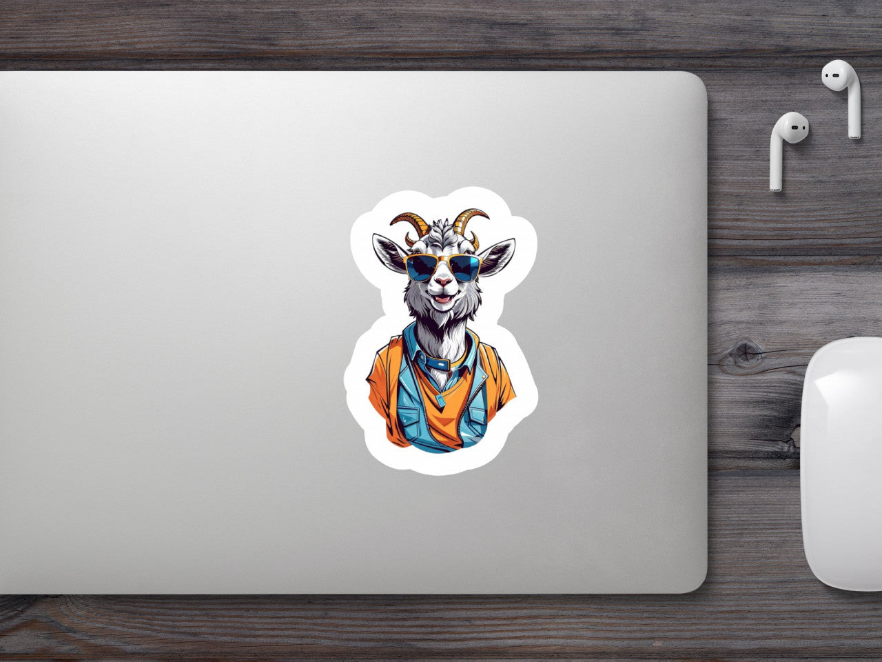 Set 3 bucati, Sticker decorativ, Capra Fashion, Rezistent la apa, NO1556, 6 cm, Multicolor