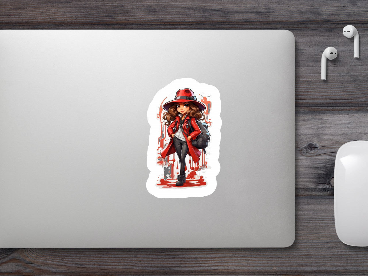 Set 3 bucati, Sticker decorativ, Carmen Sandiego, Rezistent la apa, NO1667, 6 cm, Multicolor