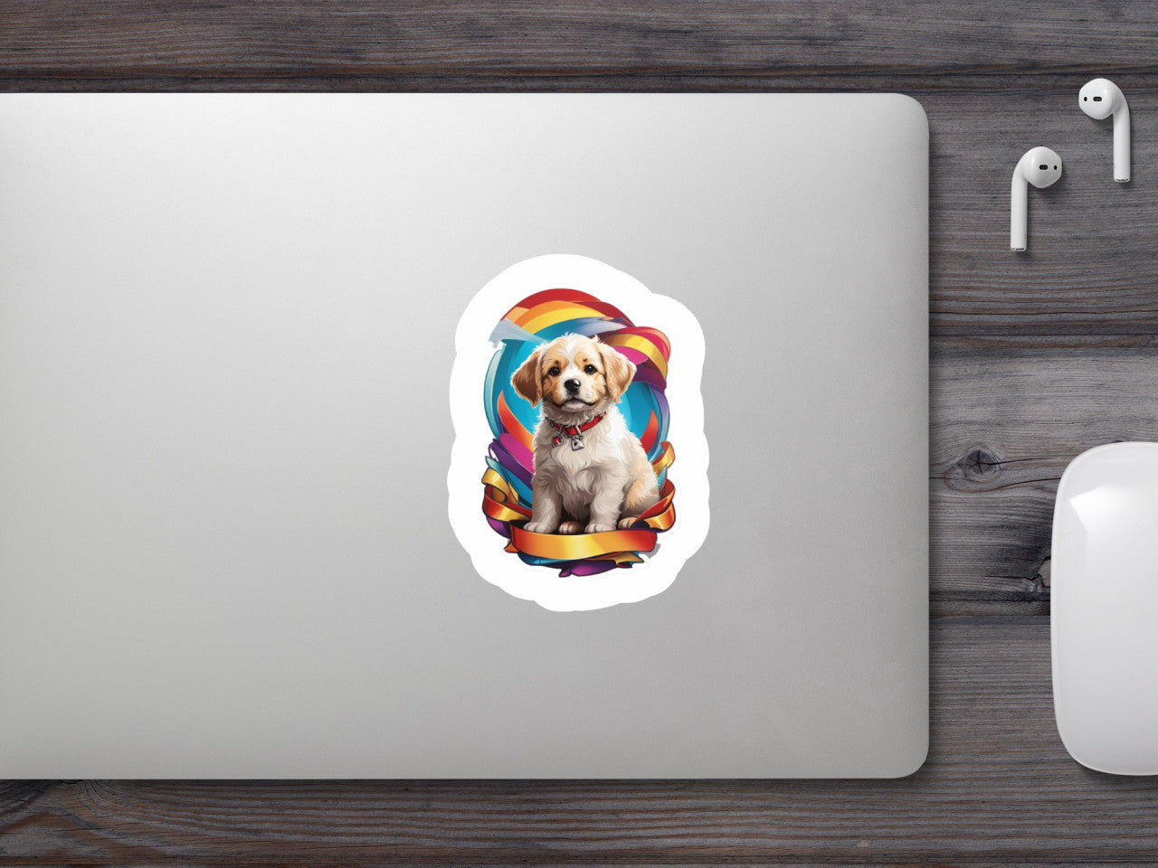 Set 3 bucati, Sticker decorativ, Catel brittany, Rezistent la apa, NO274, 6 cm, Multicolor