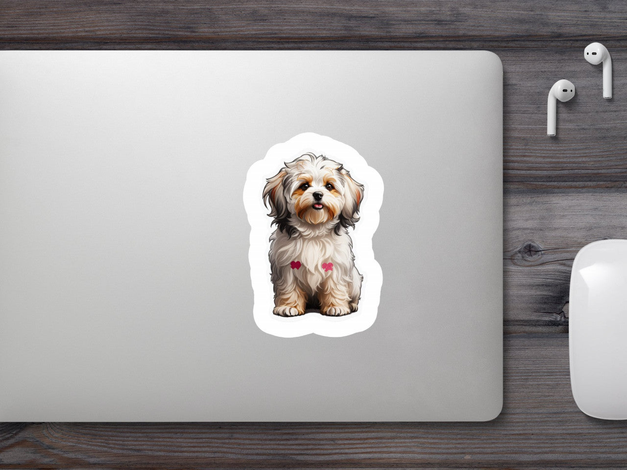 Set 3 bucati, Sticker decorativ, Catel havanez carliontat, Rezistent la apa, NO675, 6 cm, Multicolor