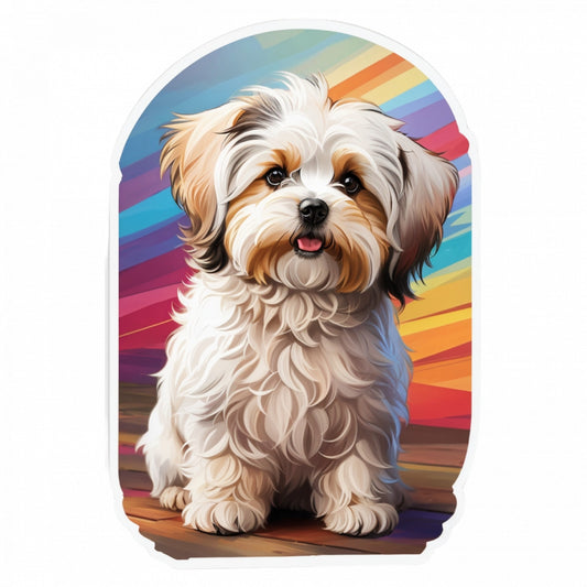 Set 3 bucati, Sticker decorativ, Catel havanez, Rezistent la apa, NO671, 6 cm, Multicolor