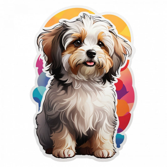 Set 3 bucati, Sticker decorativ, Catel havanez, Rezistent la apa, NO676, 6 cm, Multicolor