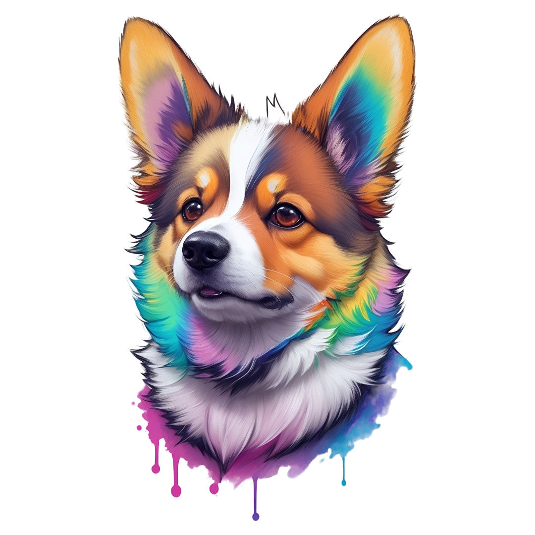 Set 3 bucati, Sticker decorativ, Catelul curcubeu, Rezistent la apa, NO1809, 6 cm, Multicolor