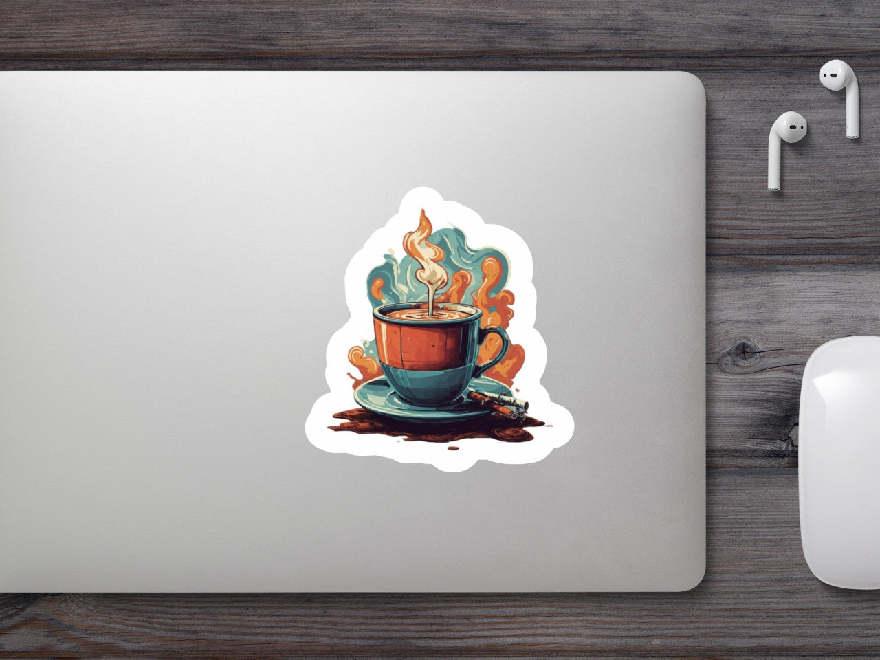 Set 3 bucati, Sticker decorativ, Ceasca de cafea, Rezistent la apa, NO2266, 6 cm, Multicolor