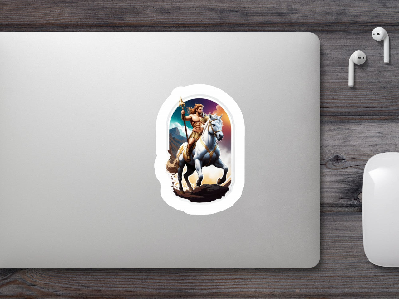 Set 3 bucati, Sticker decorativ, Centaur calare cu sulita , Rezistent la apa, NO356, 6 cm, Multicolor