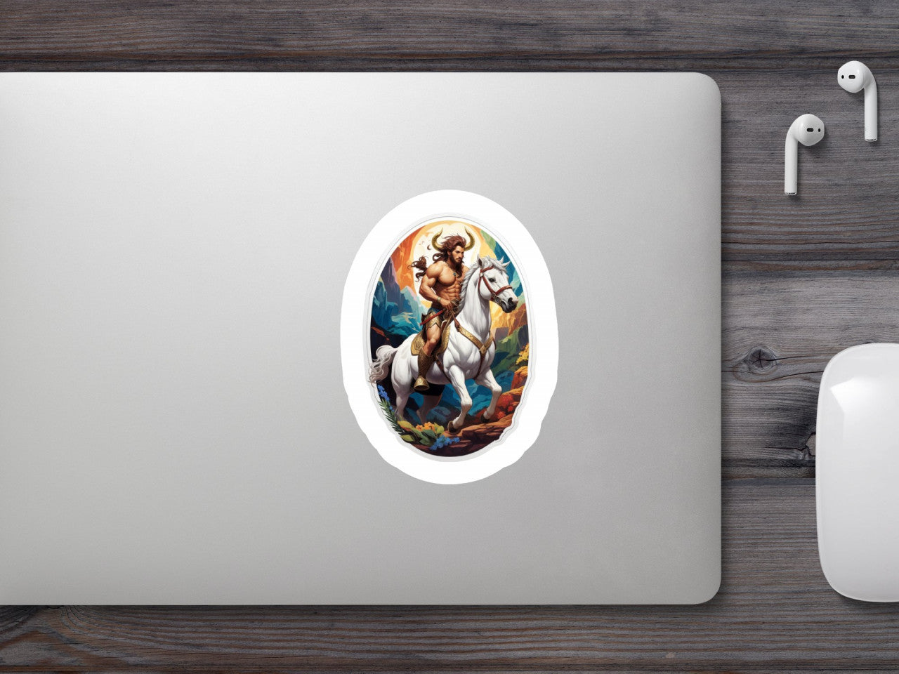Set 3 bucati, Sticker decorativ, Centaur cu coarne, Rezistent la apa, NO357, 6 cm, Multicolor