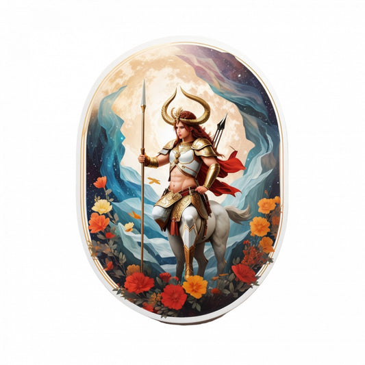 Set 3 bucati, Sticker decorativ, Centaur simbol zodiacal sagetator, Rezistent la apa, NO1162, 6 cm, Multicolor