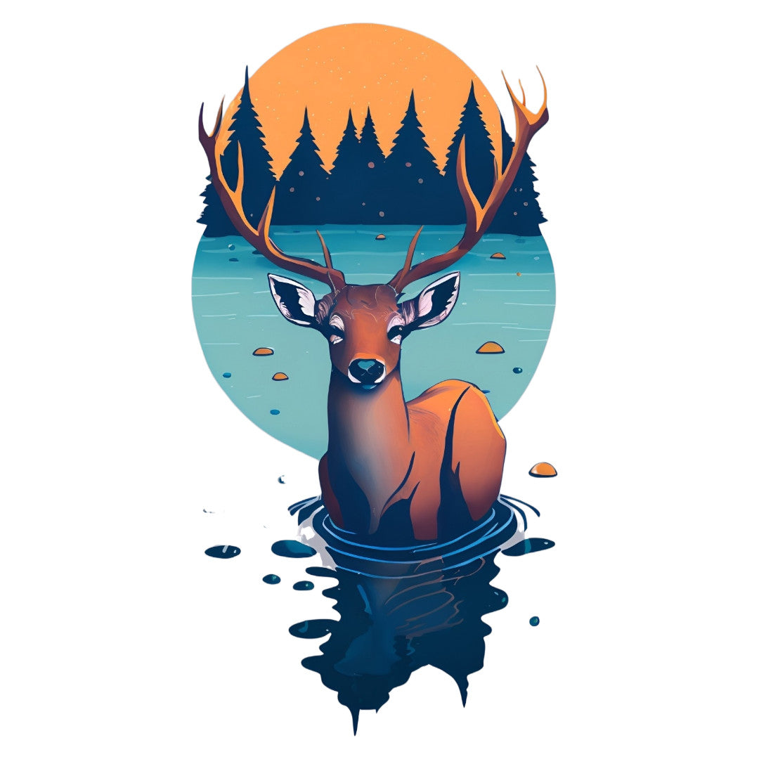 Set 3 bucati, Sticker decorativ, Cerb in apa, Rezistent la apa, NO1692, 6 cm, Multicolor