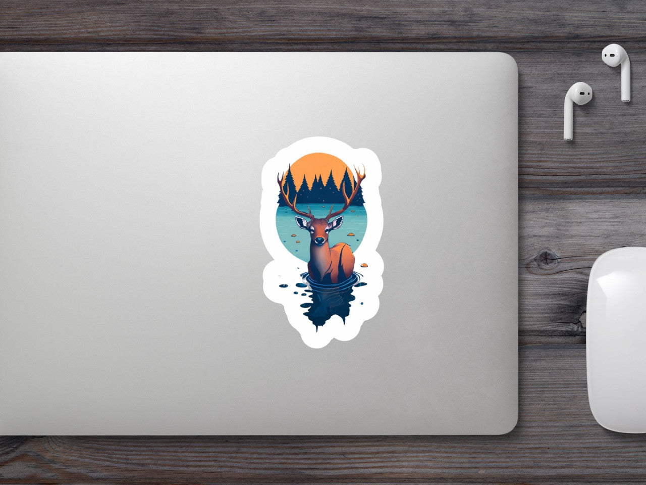 Set 3 bucati, Sticker decorativ, Cerb in apa, Rezistent la apa, NO1692, 6 cm, Multicolor