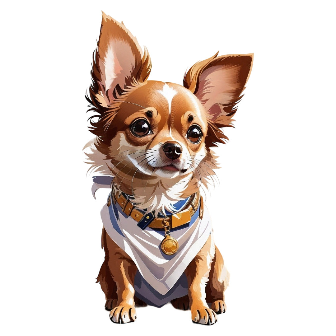 Set 3 bucati, Sticker decorativ, Chihuahua, Rezistent la apa, NO1446, 6 cm, Multicolor