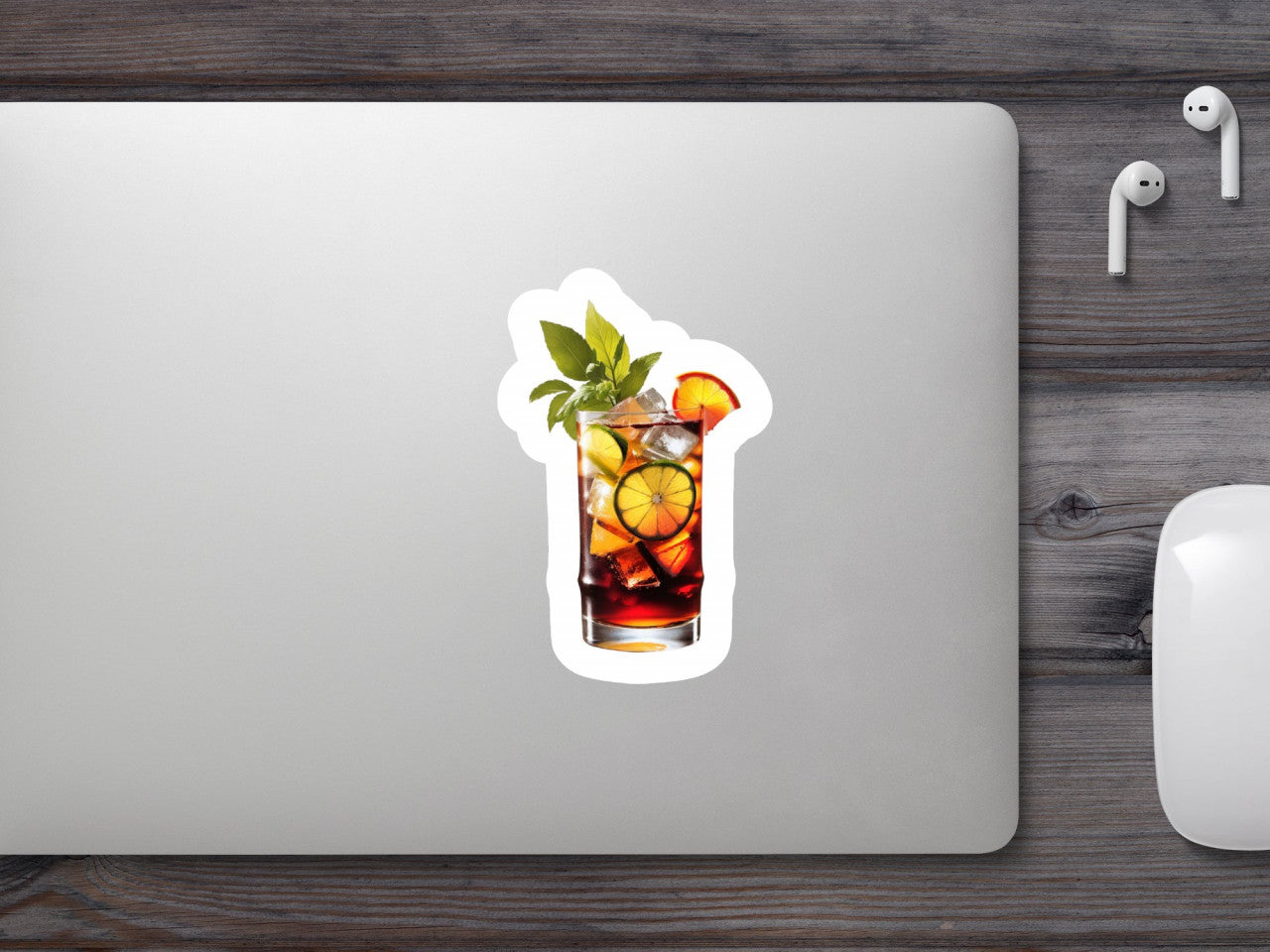 Set 3 bucati, Sticker decorativ, Cocktail Cuba libre, Rezistent la apa, NO433, 6 cm, Multicolor