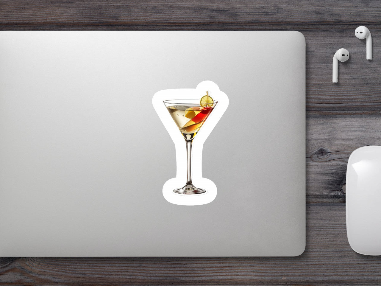 Set 3 bucati, Sticker decorativ, Cocktail dirty martini, Rezistent la apa, NO483, 6 cm, Multicolor