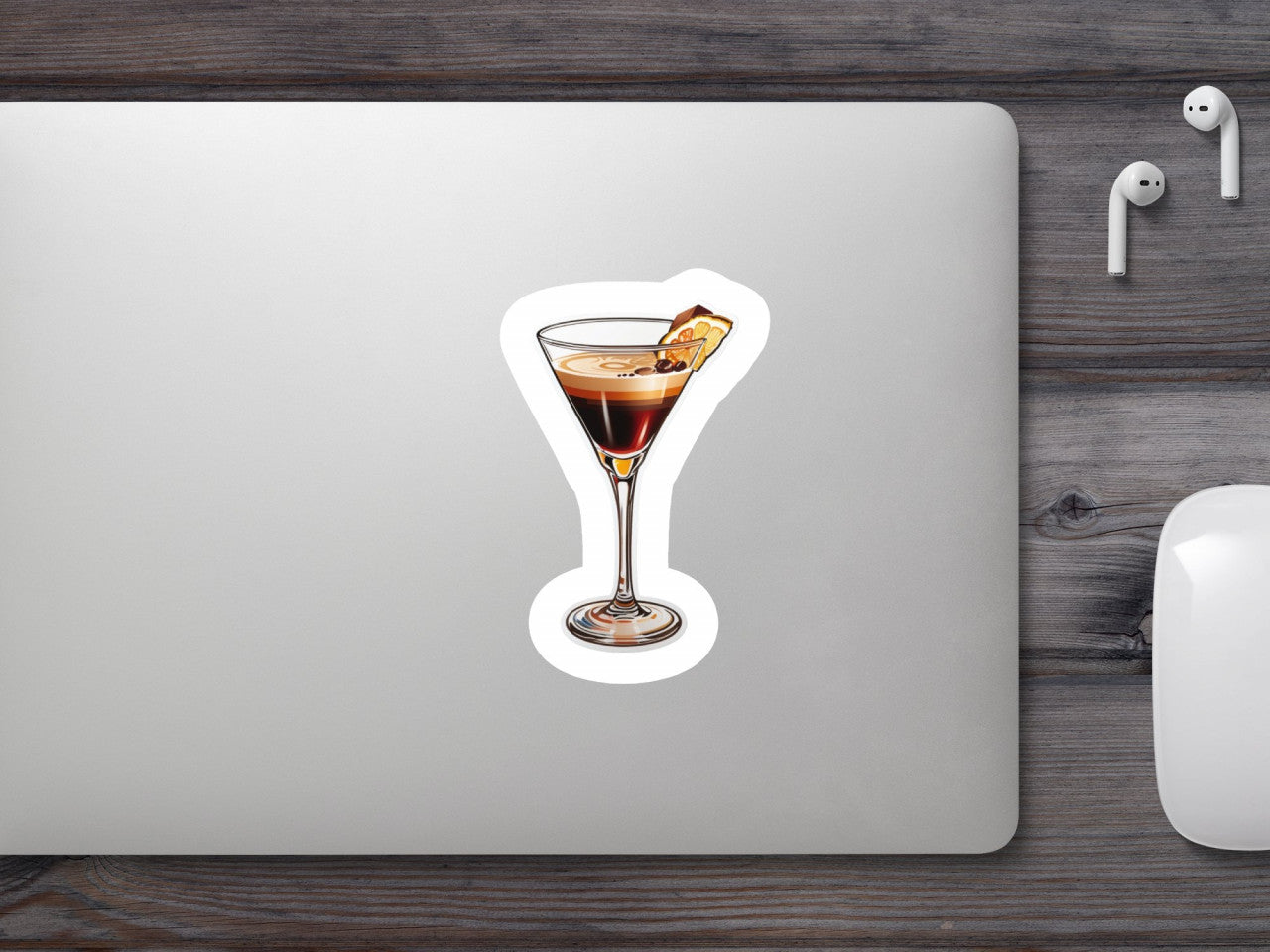 Set 3 bucati, Sticker decorativ, Cocktail espresso martini, Rezistent la apa, NO527, 6 cm, Multicolor