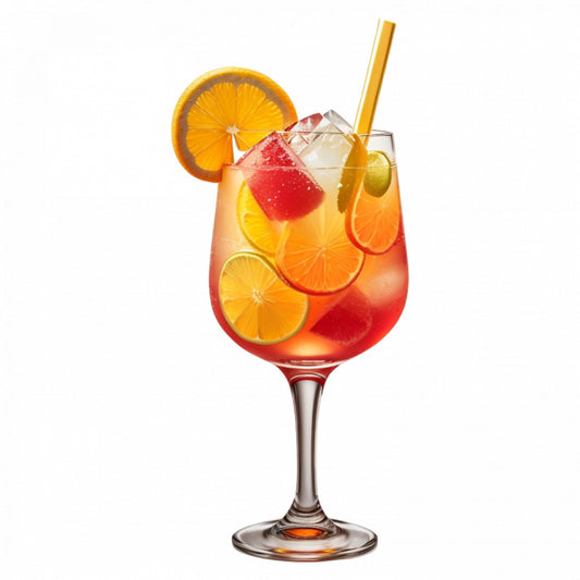Set 3 bucati, Sticker decorativ, Cocktail Fuzzy navel cu portocale, Rezistent la apa, NO582, 6 cm, Multicolor