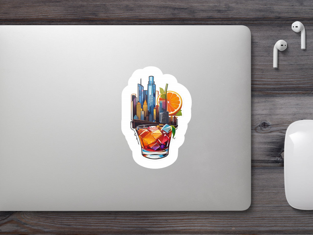 Set 3 bucati, Sticker decorativ, Cocktail Manhattan, Rezistent la apa, NO864, 6 cm, Multicolor