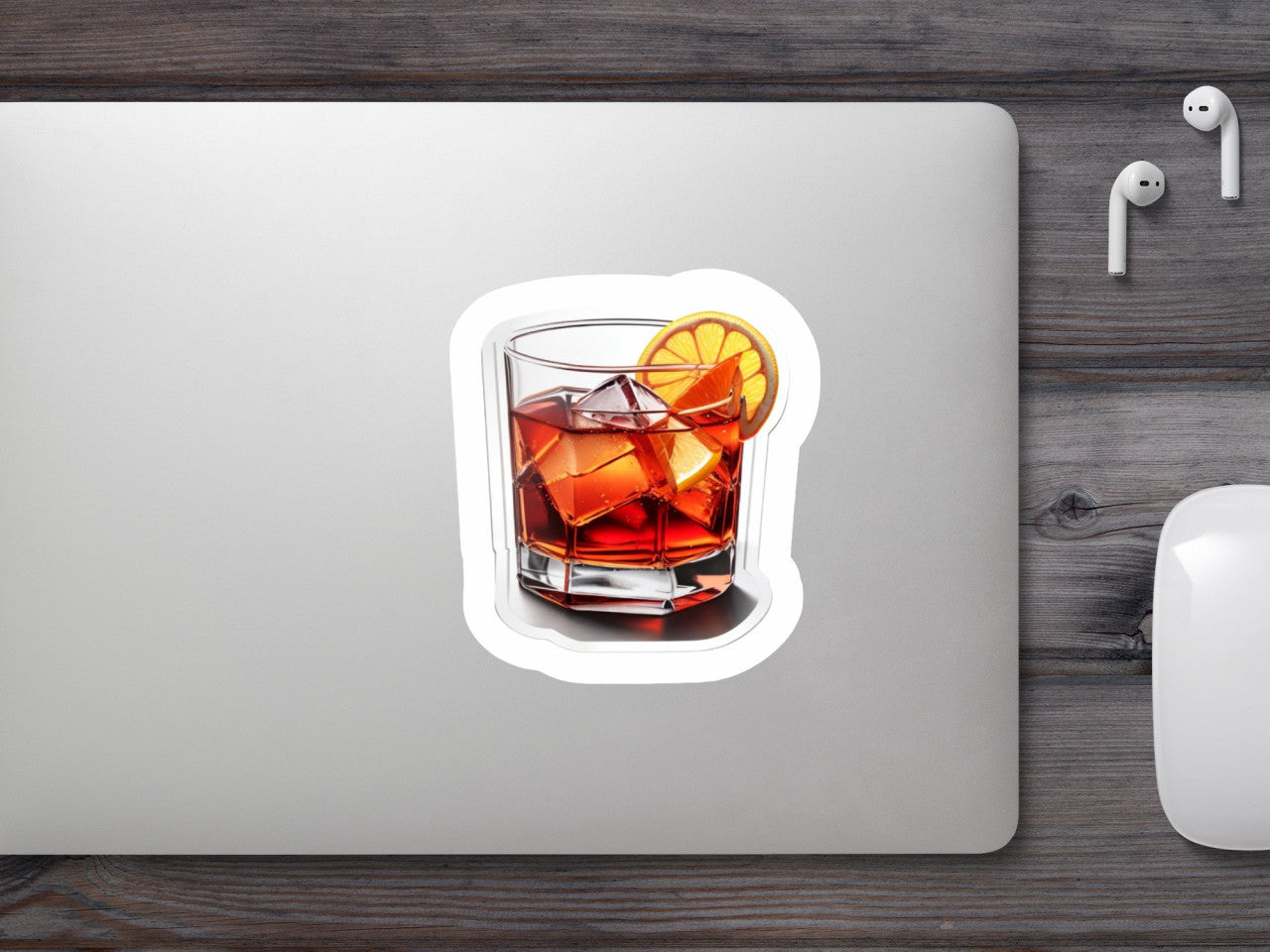 Set 3 bucati, Sticker decorativ, Cocktail negroni, Rezistent la apa, NO941, 6 cm, Multicolor
