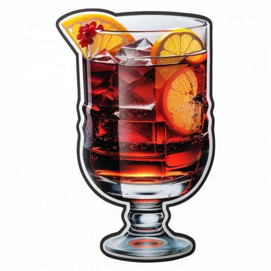 Set 3 bucati, Sticker decorativ, Cocktail Rob Roy, Rezistent la apa, NO1132, 6 cm, Multicolor
