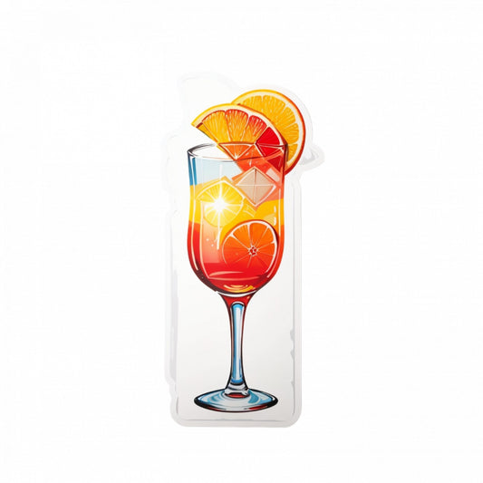 Set 3 bucati, Sticker decorativ, Cocktail Tequila sunrise, Rezistent la apa, NO1291, 6 cm, Multicolor