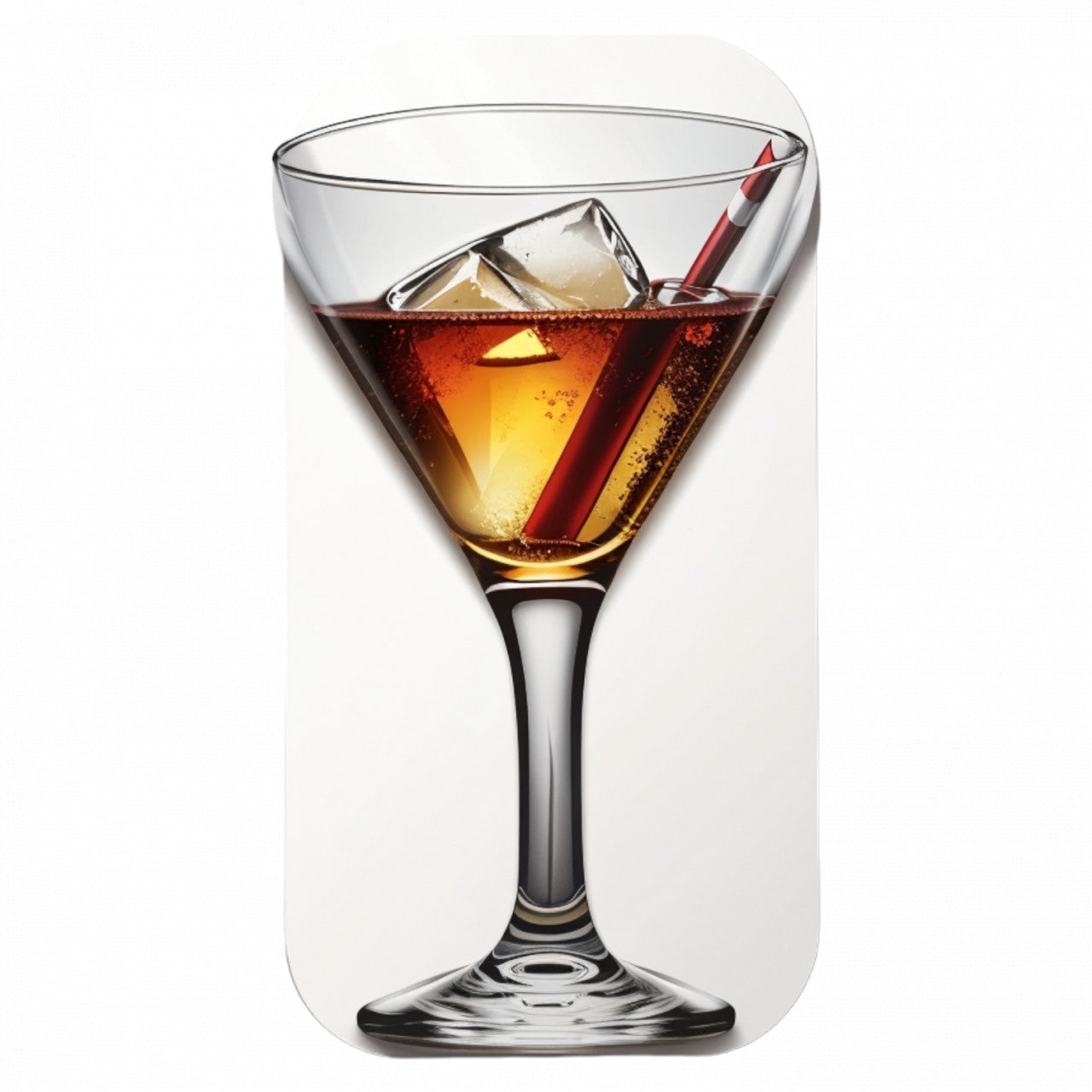 Set 3 bucati, Sticker decorativ, Coctail Rusty nail, Rezistent la apa, NO1160, 6 cm, Multicolor