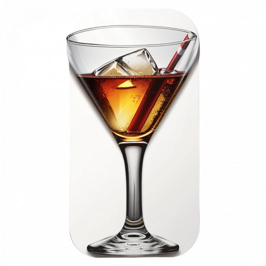 Set 3 bucati, Sticker decorativ, Coctail Rusty nail, Rezistent la apa, NO1160, 6 cm, Multicolor