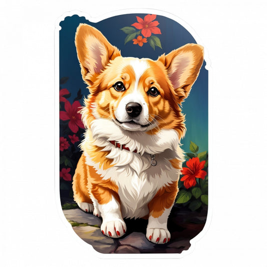 Set 3 bucati, Sticker decorativ, Corgi galez Pembroke, Rezistent la apa, NO1026, 6 cm, Multicolor