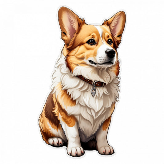 Set 3 bucati, Sticker decorativ, Corgi galez Pembroke, Rezistent la apa, NO1027, 6 cm, Multicolor