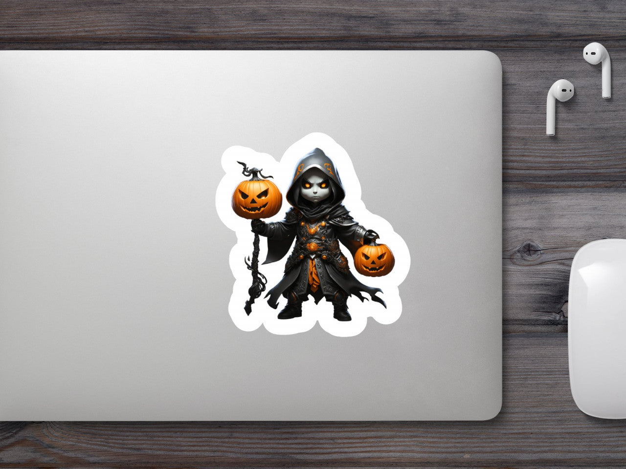 Set 3 bucati, Sticker decorativ, Costum cu gluga de halloween, Rezistent la apa, NO2272, 6 cm, Multicolor